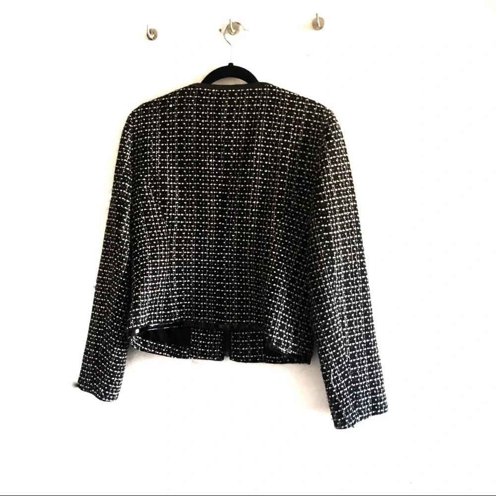 Micheal Kors black and white tweeted blazer jacket